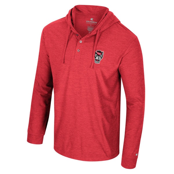 Red Long Sleeve Henley Tee - Left C